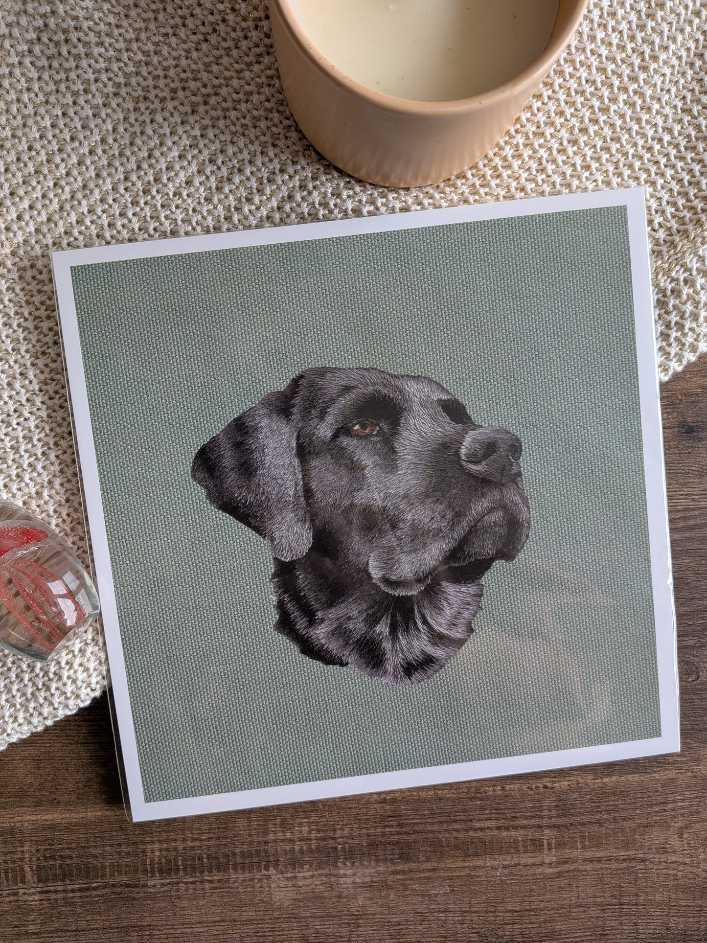 Poster geborduurde hond