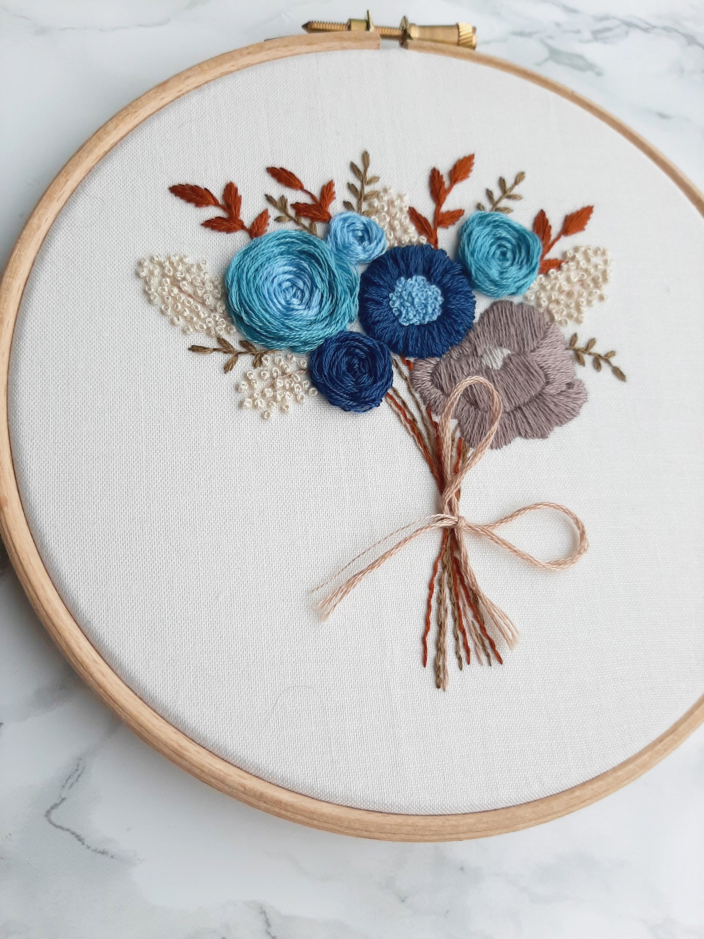 Borduurpakket - Boeket Blauw