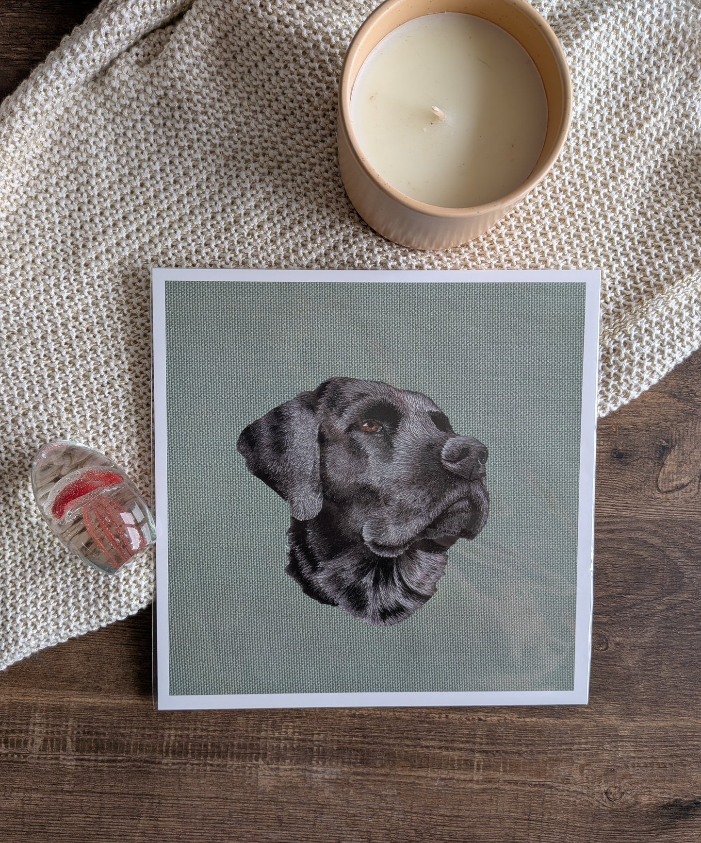 Poster geborduurde hond
