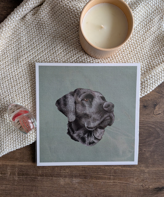 Poster geborduurde hond