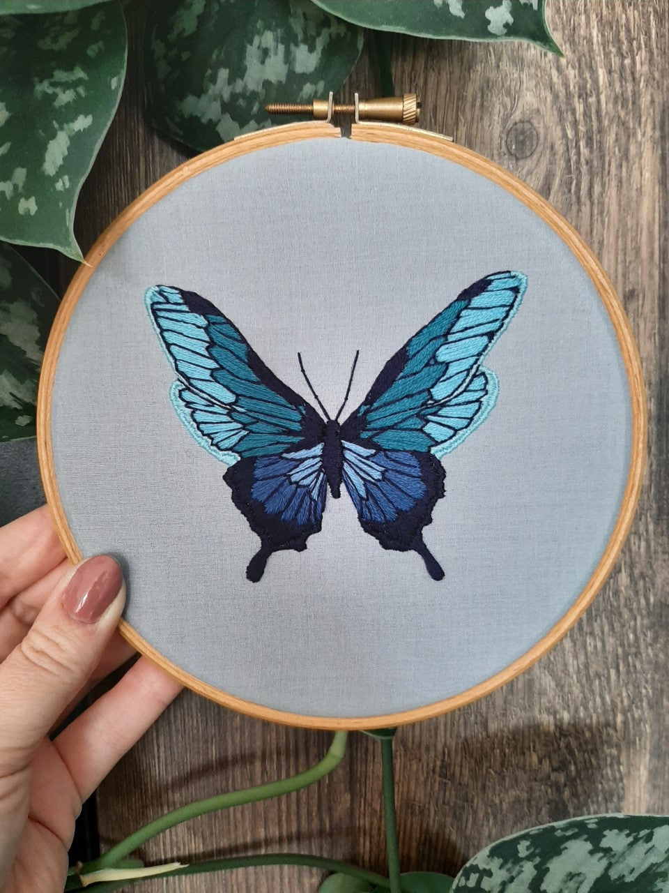 Borduurpakket - Blauwe vlinder