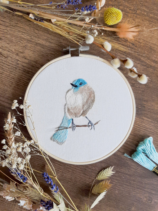 Borduurpakket - Blauwe vogel