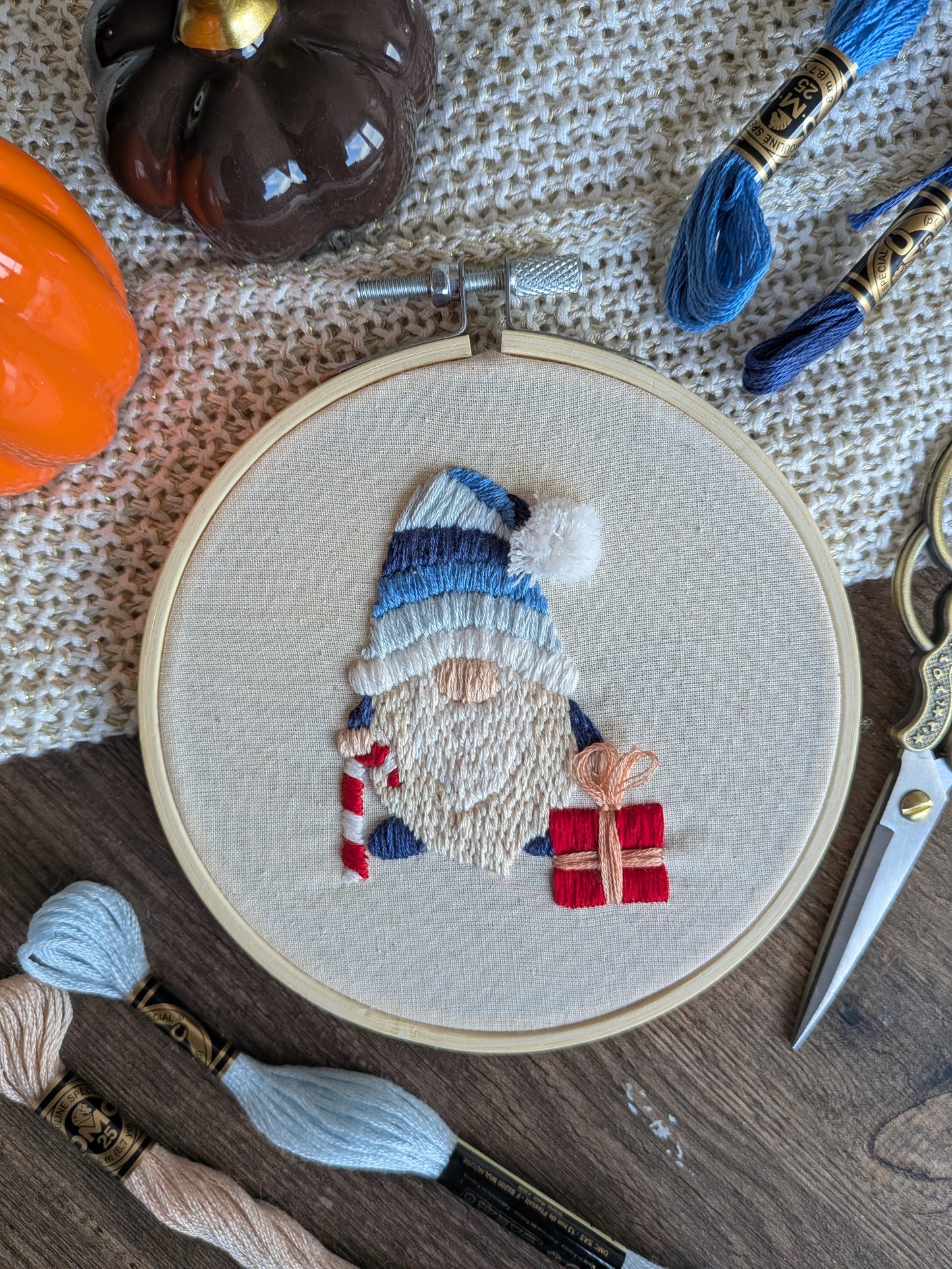 Borduurpakket - Blauwe Gnome