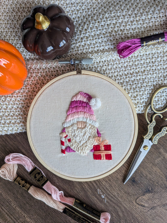 Borduurpakket - Roze Gnome